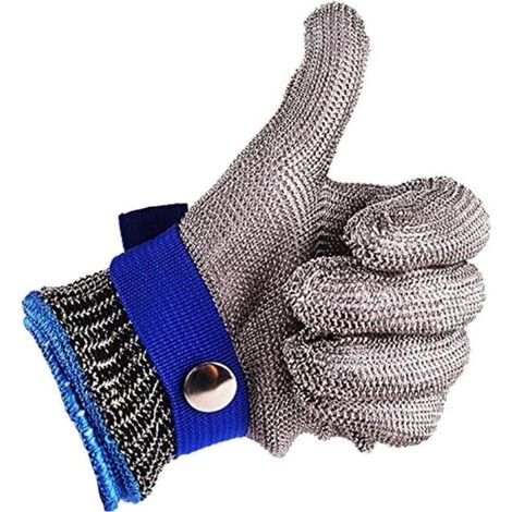 Gants Résistants Aux Coupures En Acier Inoxydable 316L Gant De Travail De Sécurité Niveau 5 Protection (L) (1/4)