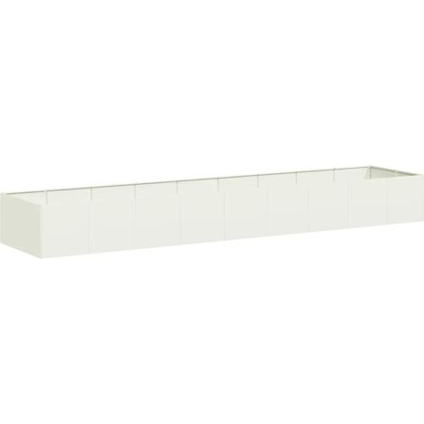 Jardinière style moderne extérieure 360 x 80 x 40 cm design épuré finition naturelle en acier blanc