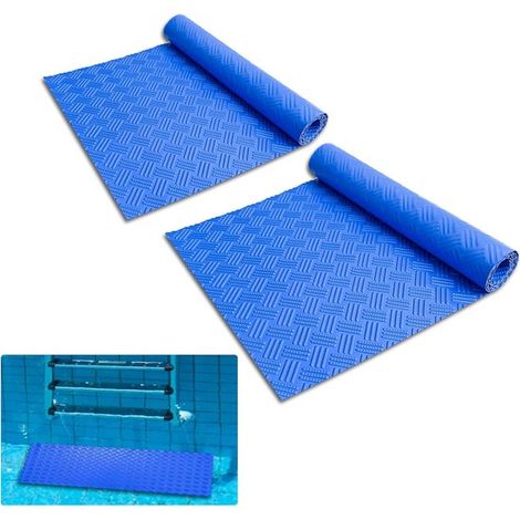 Tappetini antiscivolo per scaletta da piscina - 2 pezzi, 90x40 cm, protezione per la scaletta della piscina (1/5)