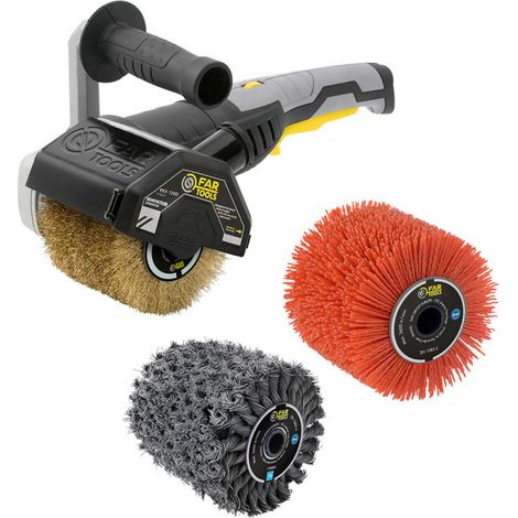 Rénovateur extérieur 1300W REX 120D avec 3 brosses (laiton, métal torsadé, nylon abrasif) FARTOOLS