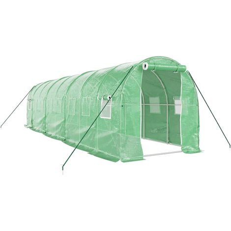 Maison Exclusive - Serra con Telaio in Acciaio Verde 16 m² 8x2x2 m