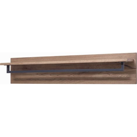 Wandgarderobe Wildeiche 120x20x25 bianco geölt VILLANDERS 234