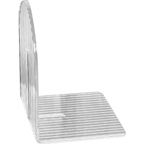 Serre-livres en acrylique pour la maison, couverture de livre épaisse et transparente en forme de L, étagère de bibliothèque simple pour bureau d'étudiant, en carton ondulé transparent (1/5)