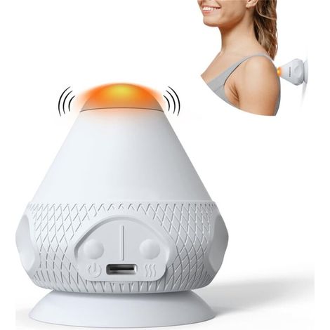 Masseur points trigger vibrant - Balle de massage avec ventouse - Chauffage dos, nuque, bras, épaules - Soulagement musculaire (1/4)