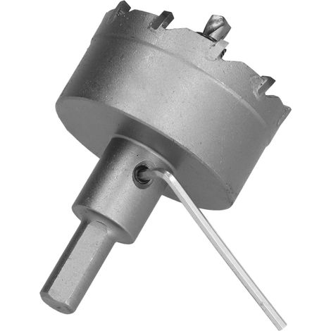 Scie cloche à dents en carbure, foret TCT robuste, adaptée au perçage de plaques en acier inoxydable jusqu'à 53 mm d'épaisseur. (1/5)