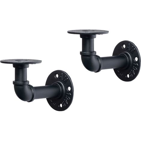 Escuadra para Estantería en Acero Negro Mate  Medidas 85107160 mm  Sistema de Fijación Atornillado  2 Unidades -