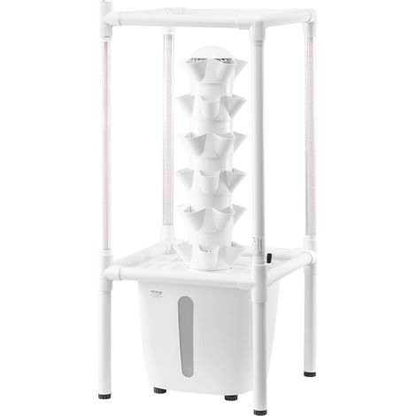 VEVOR Sistema di Coltivazione Idroponica, 30 Baccelli Verticali a 6 Livelli, Torre Idroponica Mobile con Pompa dellAcqua e luce, Germinazione Interna, per Erbe Aromatiche Frutta Verdura (1/5)