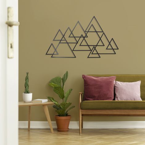 Triangles modernes Métal 111 x 64cm Noir (1/5)