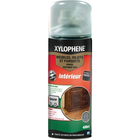 Xylophene – Traitement aérosol bois intérieur meubles et parquets – Insecticide anti-termites – Imprégnation superficielle – 400ml