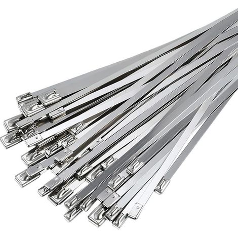 Collier de serrage inox 50 pièces 4,6×300 mm – Acier inoxydable 304 – Résistant à la corrosion – Pour câbles et tuyaux (1/5)