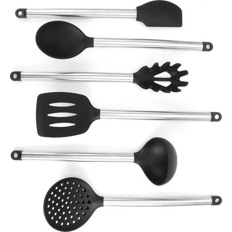 6-teiliges Silikon-Löffel- und Spatelset, antihaftbeschichtet, Back- und Kochutensilien, Küchenzubehör (1/5)