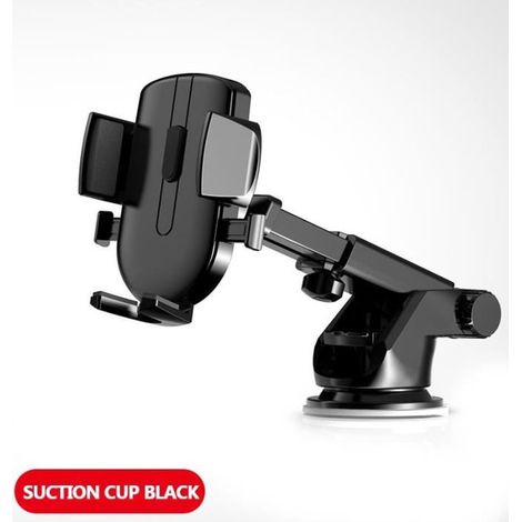 Support de téléphone portable - - Sucker Car Phone Holder - Noir - Rotation 360° - Bras télescopique (1/4)
