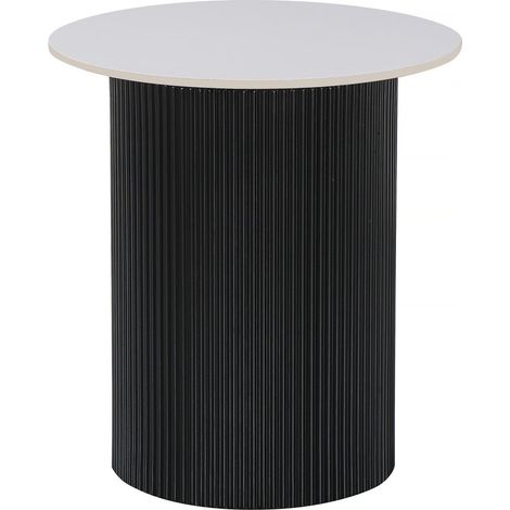 Mesa auxiliar de cerámica "Eclat", mesita de noche - 50 x 50 x 55 cm - Blanco (1/4)