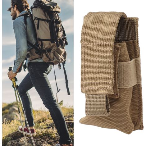 Petit sac pour lampe torche d'extérieur, sac à outils, sac pour lampe torche tactique, sac d'emmaillotage, sac banane, kaki (1/5)
