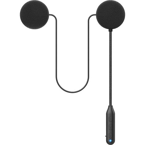Écouteurs Bluetooth 5.2 pour moto, stéréo, musique et voix, microphone, câble souple, système audio universel pour casque (1/5)