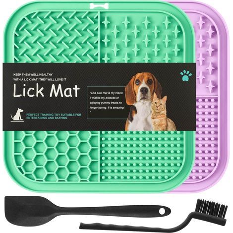 Set mit 2 Silikon-Leckpads, 77 Saugnäpfe, strukturierte Oberfläche, Anti-Stress für Hunde und Katzen (1/5)