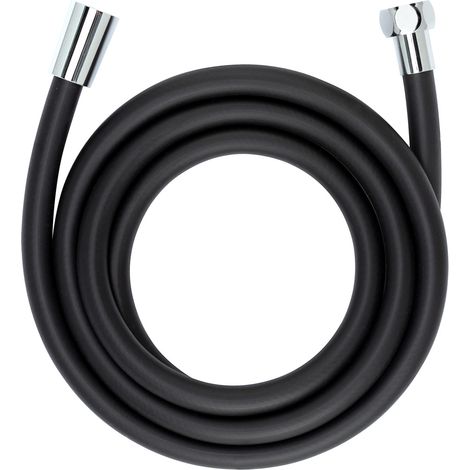 WENKO Design Duschschlauch Schwarz matt 175 cm, 175 cm, Schwarz, Kunststoff schwarz