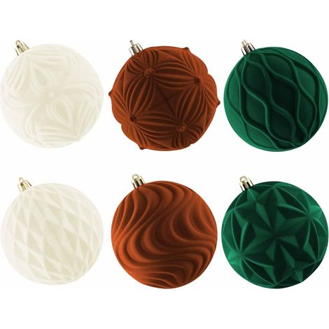 6 Pcs 10cm Grosse Boule de Noel en Velouté, Geante Boules Sapin Noël, Boule Grande Plastique Incassables avec Fil Suspension, Décoration de Arbre de Noël Pelouse Jardin Fêtes (1/5)