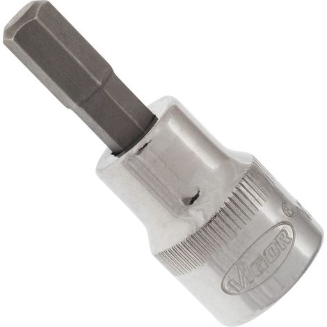 VIGOR Innenvierkant Antrieb 10 = 3/8 Zoll Schraubendreher-Einsatz Innensechskant-Profil V2281N ∙ Vierkant hohl 10 mm (3/8 Zoll) ∙ Innen-Sechskant Profil ∙ 7 ∙ Gesamtlänge: 49 mm (1/4)