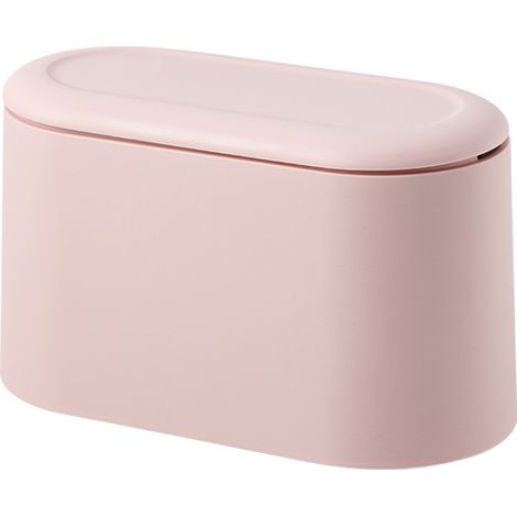 Mini trash can with lid, small trash can, desk trash can, mini countertop trash can, micro trash can, pink (1/5)