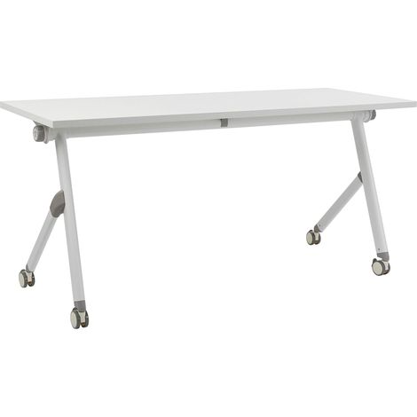 Foldable Office Desk BENDI White 160 cm 60 cm with Wheels (1/5)