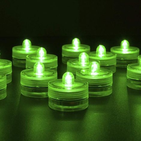 36er-Packung grüne, wasserdichte, runde Mini-LED-Teelichter für Unterwasserbeleuchtung, geeignet für Hochzeiten, Partys, Vasen, Feste und Valentinstagsdekoration (1/5)
