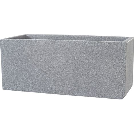 Vaso Rettangolare Indoor e Outdoor Tera Schio Cassa Smoke 100x40 cm in Plastica Grigio