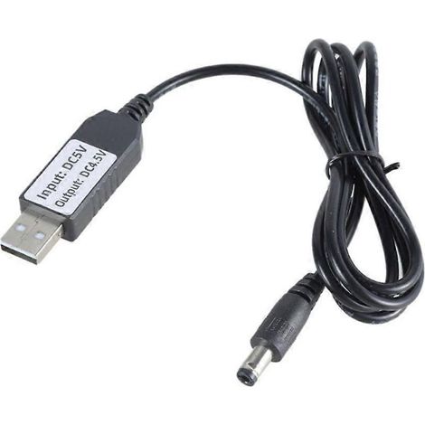Câble d'alimentation USB 5V vers 4,5V CC 5,5x2,1mm pour lampes LED et jouets avec connecteur 5,5x2,1mm (1/4)