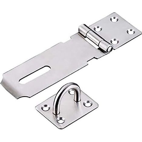 Moraillon de Cadenas en Acier Inoxydable, Heavy Duty Moraillon et Agrafe avec Vis, Fermoir de Porte Verrou de Porte Hangar Loquet Cadenas Agrafe (1/5)