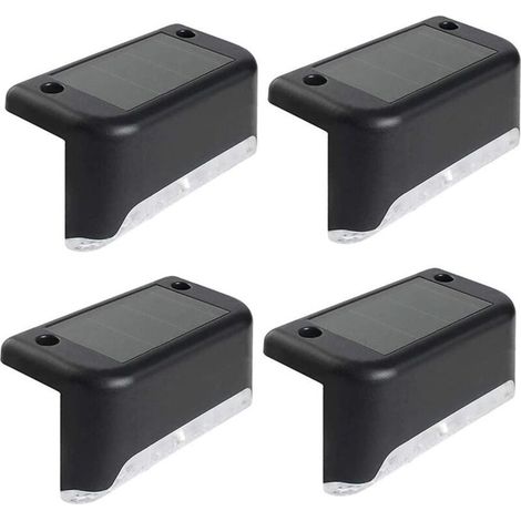 4er-Set Solarleuchten, LED-Solarleuchten für den Außenbereich, Solar-Gartenleuchten, weißes, wasserdichtes Licht, Dekoration für Treppen, Brücken, Stufen, Zäune, Höfe, Terrassen und Wege [Klasse