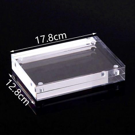 Cadre photo double face pour cartes de visite, vue transparente, support magnétique autoportant