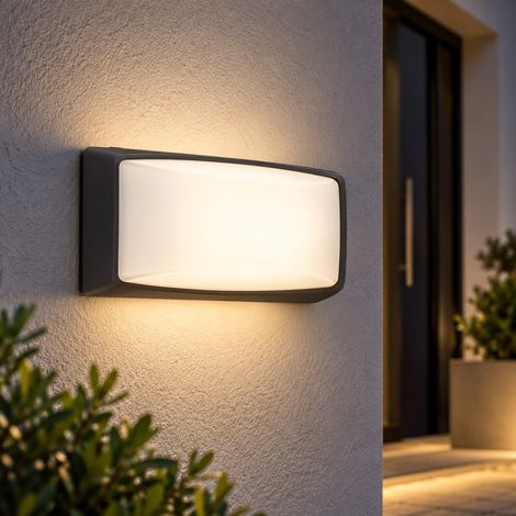 Applique da Parete Esterno IP54 Attacco E27 Lampada da Muro Grigio per Balcone Terrazzo Ingresso Portico Installazione Verticale Orizzontale (1/5)