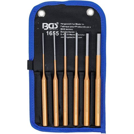 Jeu de Chasse-Goupilles 6 pcs 3-10 mm - 200 mm L. - Acier Résistant - Précision et Durabilité, Pro - D-Work