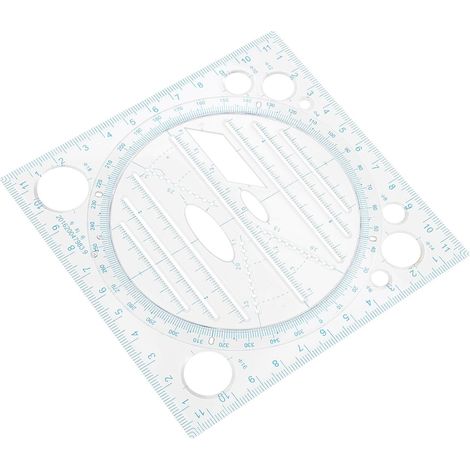 Gabarit de dessin multifonctionnel en plastique bleu pour les (1/5)