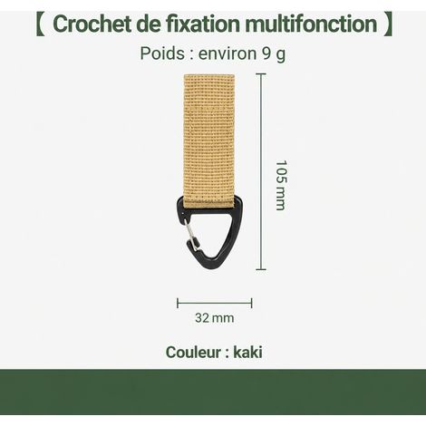 Boucle tactique triangulaire kaki en sangle nylon pour sac à dos réf 9888 9,6 × 3,2 × 9,6 cm 7 g – Livraison gratuite