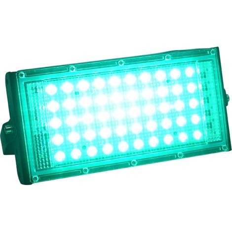 Projecteur LED 50W extérieur étanche IP66 ultra lumineux RGB pour jardin spot enseigne église mariage anniversaire fête scène noir 20x12x2.8cm (1/4)