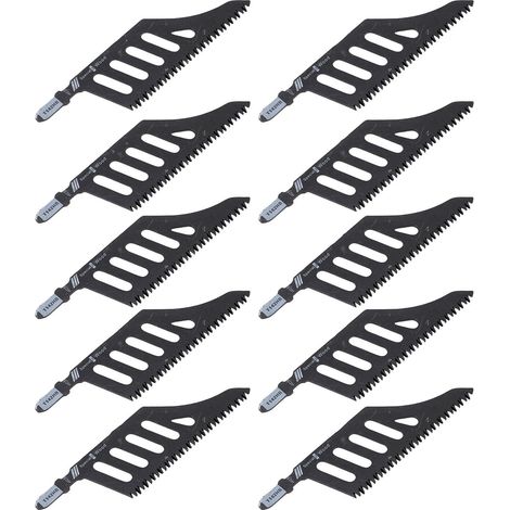 Lot de 10 lames de scie sauteuse à angle droit (90°) pour bois, plastique et panneaux de fibres. (1/5)