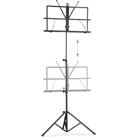 Pratico leggio regolabile per musicisti 93 x 60 x 60 cm in metallo nero 130003996