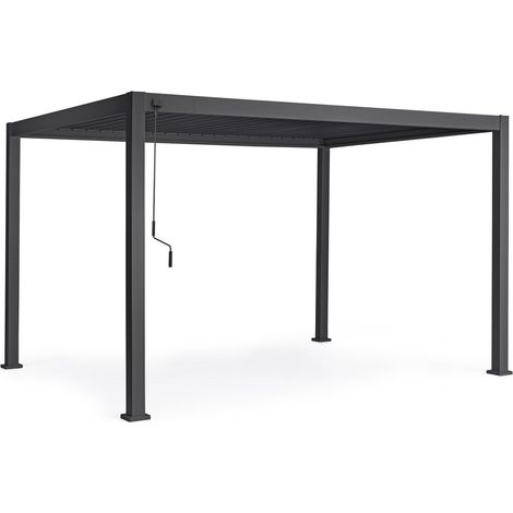 Pergola Ocean 3x4 m in Alluminio Verniciato con Tetto Lamellare Orientabile Antracite (1/5)
