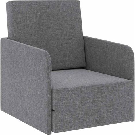 Fauteuil convertible en tissu gris clair (1/5)