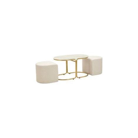 Table basse Relax avec 2 tabourets design moderne (1/5)