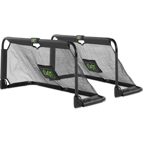 SOLO porta da calcio pieghevole in acciaio 150x60cm (set di 2) - nera. Robusto telaio zincato e verniciato a polvere per una lunga durata. Rete a maglia fine (1/5)