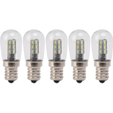 Cinq ampoules E12 pour réfrigérateur, haute luminosité, 120 V, avec 24 perles LED, adaptées aux réfrigérateurs (1/5)