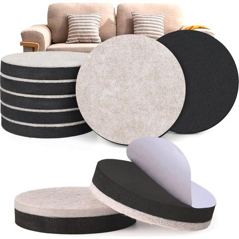 Rehausseurs de Meubles,8 Pièces Tampon Chaise Feutre,Rond Patin Antiderapant,Autocollant Rehausseurs Lit Pieds,pour Hauteur pour Chaise Table,Canapé,Armoire,Lit(6 1.65CM) (1/5)