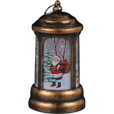 Lanterne De Noël - Design Rétro Avec Motif Renne - Pour Décoration Intérieure Et Extérieure - 12,5 x 7 x 7 cm - 1 Pièce (1/5)