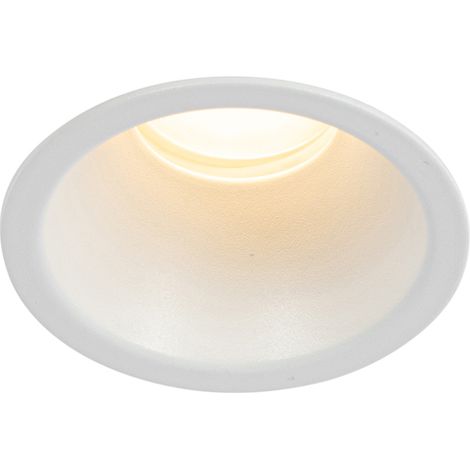 QAZQA Moderno Foco empotrado moderno blanco 35 mm IP44 - Dept Aluminio Redonda Adecuado para LED Max. 1 x 50 Watt