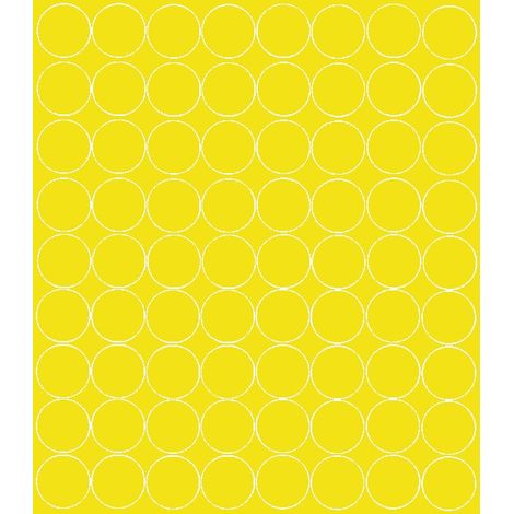 Adesivi circolari da 5 cm, 72 pezzi, gialli opachi