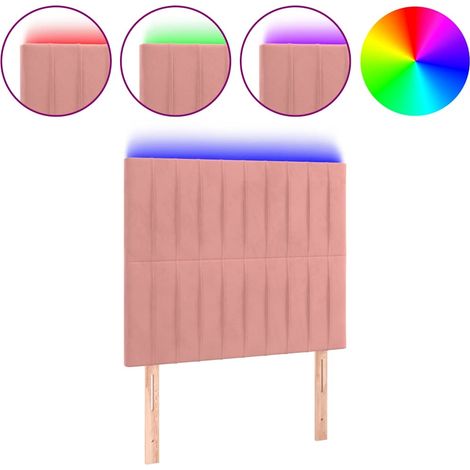 Maison Exclusive - Cabecero con luces LED terciopelo rosa 80x5x11 (1/5)