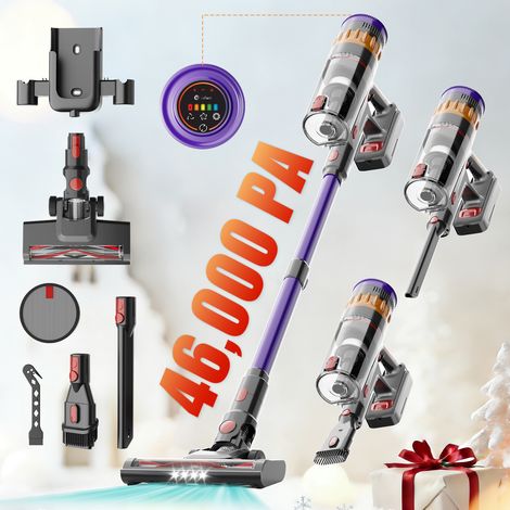 Lefant V1  Aspirateur balai sans fil 3 en 1, Forte Aspiration 46000 Pa, Jusqu’à 40 min Autonomie, 3 Modes de Vitesse Réglables, Contrôle Écran Tactile, Spécial Poils d’Animaux & Sols Divers
