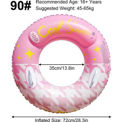 (90) Bouée gonflable portable avec poignée, bouée adulte en PVC étanche